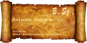 Balassa Szeréna névjegykártya
